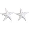 2PK LVD Starfish Organic Ceramic Figurine Home Decor Medium White