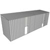 Build-a-Shed 1.5 x 6 x 2m Dual Sliding Side Door Skillion Shed - Zinc