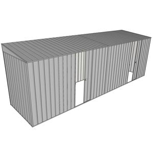Build-a-Shed 1.5 x 6 x 2m Dual Sliding Side Door Skillion Shed - Zinc