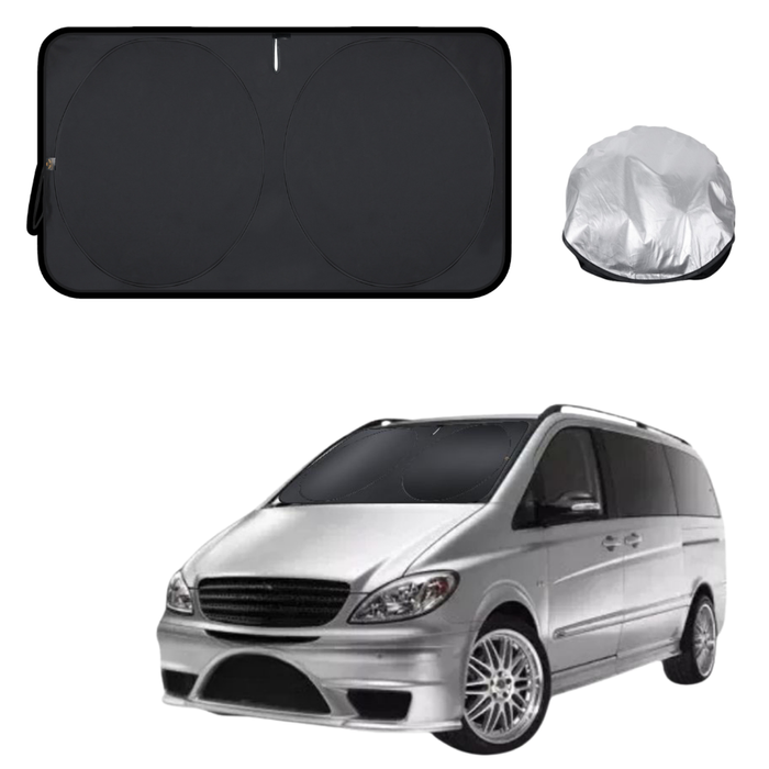 Front Windscreen Sun Shade for Mercedes-Benz Vito Van 2003 - 2013 W639 - XL 160 x 100 cm - Black