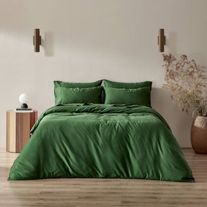 Serene 400TC Bamboo Cotton Sateen Quilt Cover Set Eden Green - King Bed