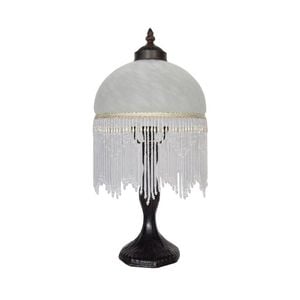 G&g Beaded Victorian Table Lamp White