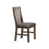2x Wooden Frame Leatherette in Solid Wood Acacia & Veneer Dining Chairs in Chocolate Colour