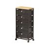 Mesh Cabinet Storage Organizer With Pull-out Basket 5-tier Black W/swivel Wheel Shelf Rolling Trolley Cart