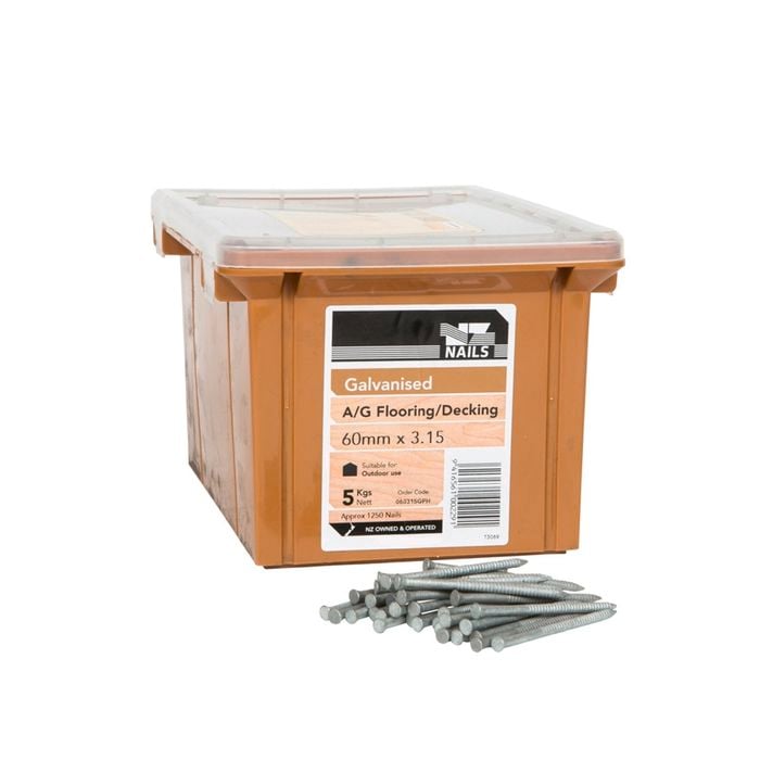 NZ Nails 60 x 3.15mm Galvanised Timber Flooring Nail - 5kg Box