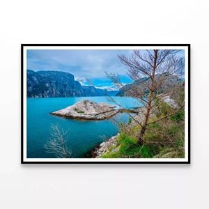 View to Lysefjord in Norway  Print 100% Australian Made 90x60cm  (Poster)