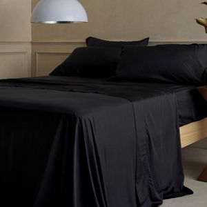 Bedding Co. Organic Bamboo Sheet Set Soft 350TC Luxurious Black King Single