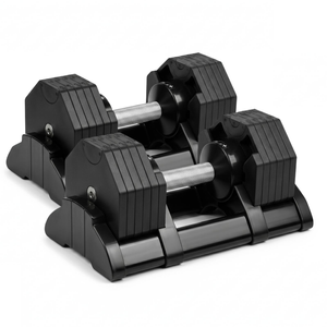 fitnessLAB 2x 20kg Adjustable Dumbbell Quick Adjust & Anti-Roll Octagonal Design