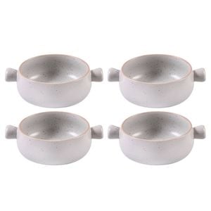4PK Ladelle Nestle 20.4cm Round Stoneware Gratin Bowl - White