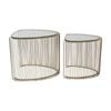 2pc NF Living Line Up Nested Side Table Metal & Mirror Glass Finish - Gold