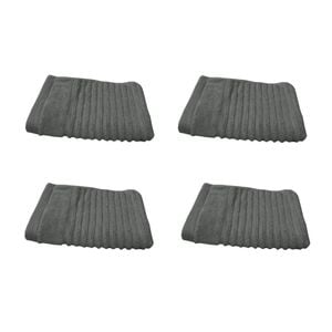 Set of 4 100% Cotton Face Washers Aspiree 33 x 33cm Granite
