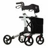 Euro Walker 4-wheeled Rollator - Lightweight, Adjustable Aluminium Walker With Padded Seat - Grey
