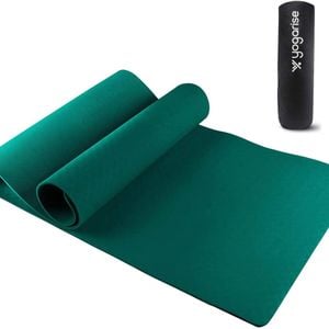 Yogarise 6mm Anti-Skid Yoga Mat with Carry Bag, Eco-Friendly, Water-Resistant, Non-Toxic, Super Soft,(Bottle Green)