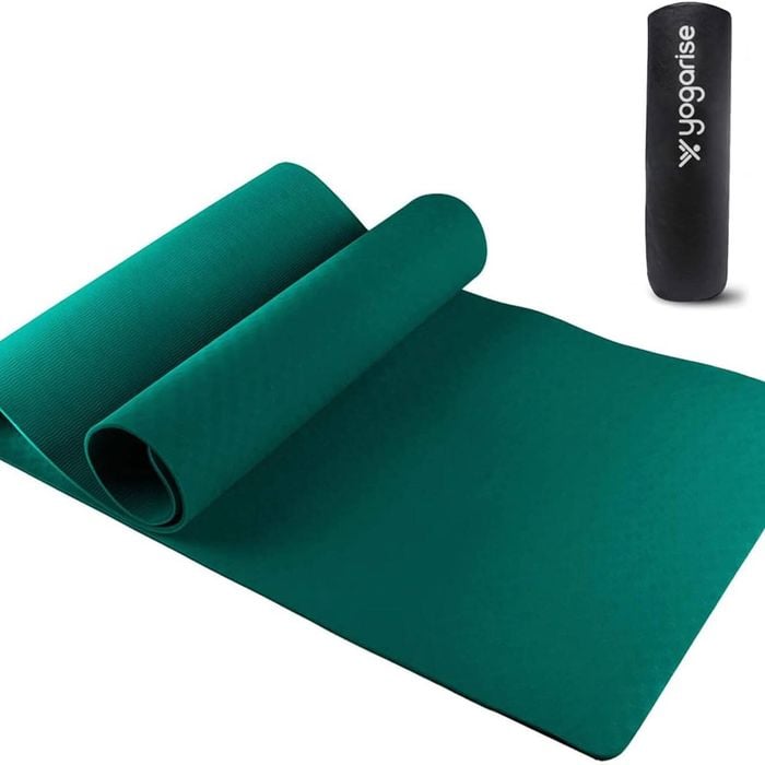 Yogarise 6mm Anti-Skid Yoga Mat with Carry Bag, Eco-Friendly, Water-Resistant, Non-Toxic, Super Soft,(Bottle Green)