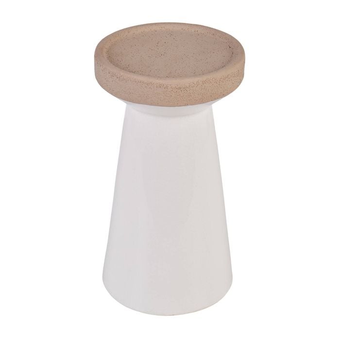 Emporium Eris Ceramic Candle Holder White 11x11x20.5cm