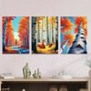 3pcs Autumn Forest Scene Fox and Squirrels Print 100% Australian Made 3 x 40x60cm (Metal Print)