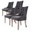 La Bella Set of 4 Black (Charcoal) Amour French Provincial Dining Chair
