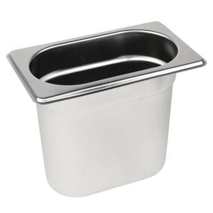 Vogue Gastronorm Tray Stainless Steel 1/9 150mm Deep Commercial Kitchen Container