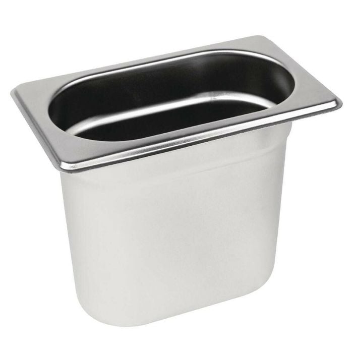 Vogue Gastronorm Tray Stainless Steel 1/9 150mm Deep Commercial Kitchen Container