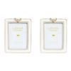 2PK LVD Resin Bee Photo/Picture Frame 5x7 16x1.5x21cm Crisp White/Gold