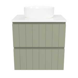 New England Joinery 600mm Splendor Centre Basin SilkSurface Top Wall Hung Vanity