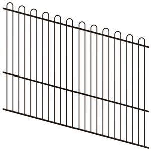 ProtectorAl 1201-2400W x 1800H Satin Black Loop Top Pool Fence Panel Raked Up to 15º - Black