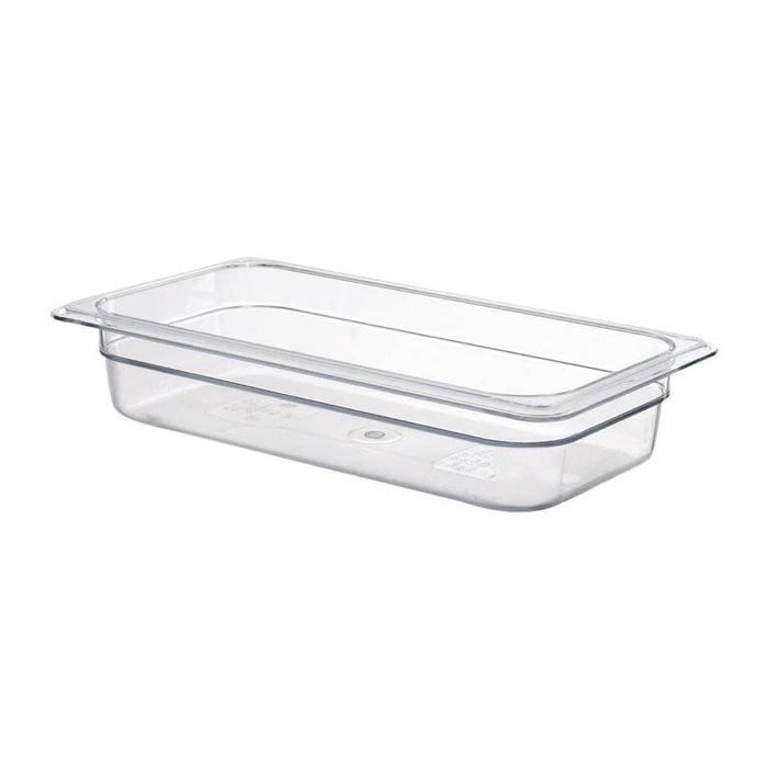 Cambro Polycarbonate Gastronorm Food Pan Clear 1/3 Size 65mm Deep Commercial Kitchen Storage
