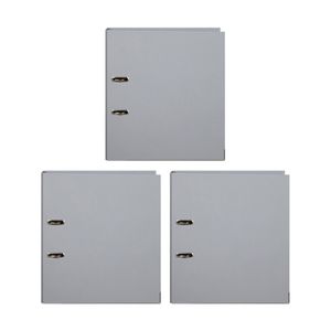 3x Marbig Pe Lever Arch File Folder A4 Document Filing Organiser Holder Grey