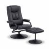 Artiss Recliner With Ottoman 360-degree Swivel Recliner Chair And Ottoman Set Pu Leather Black