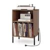 Costway Record Player Stand W/charging Stationt Bedside Table White