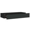 vidaXL Wall-mounted Drawer Shelf Black 60x23.5x10cm