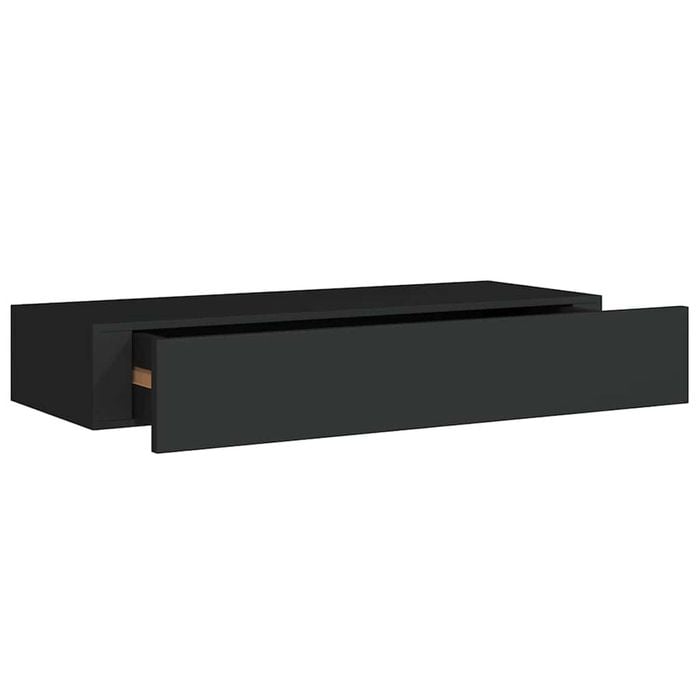 vidaXL Wall-mounted Drawer Shelf Black 60x23.5x10cm