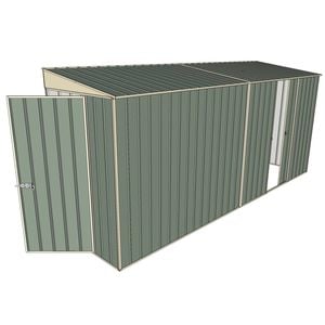 Build-A-Shed 1.2 x 4.5 x 2.0m Tunnel Shed Tunnel Hinged Door with 1 Sliding Side Door - Green