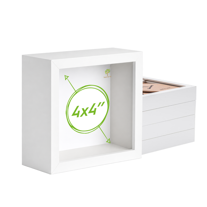 Nicola Spring Acrylic 3d Box Photo Frames - 4" X 4" - Pack Of 5