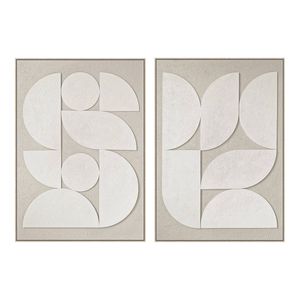 Arc Bloom I & II Hand-Painted 3D Textured Canvas Wall Art Set of 2