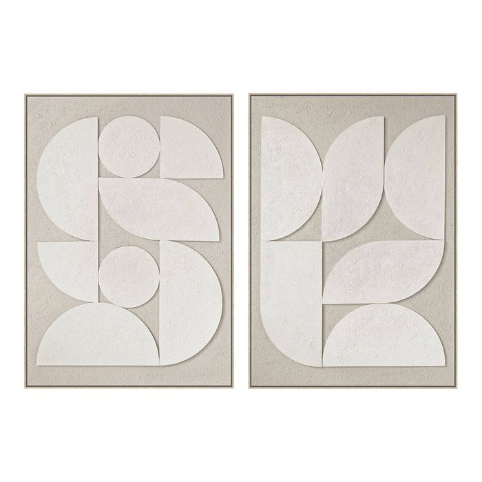 Arc Bloom I & II Hand-Painted 3D Textured Canvas Wall Art Set of 2
