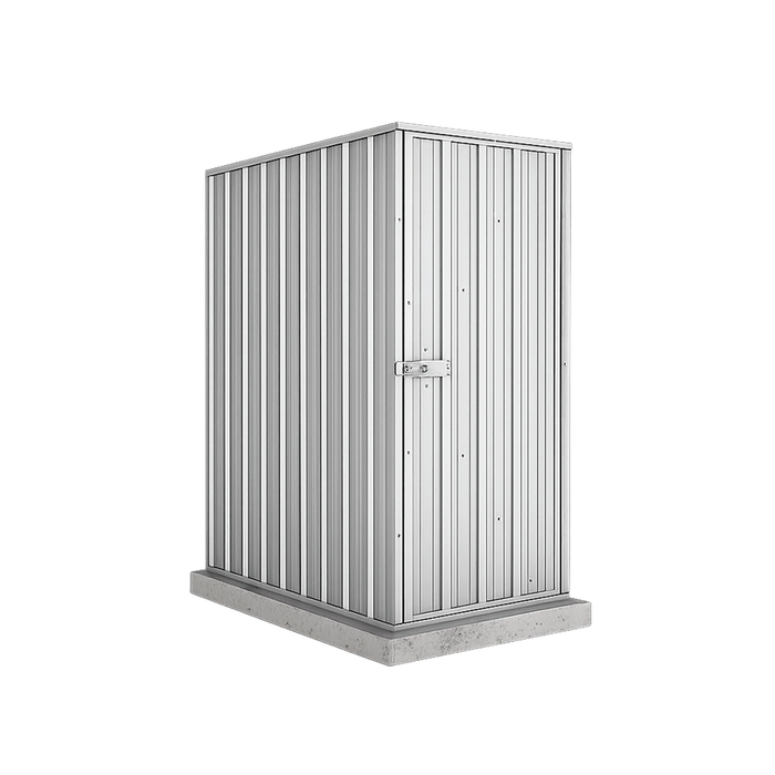 Absco Sheds 0.78 x 1.52 x 1.8m Zincalume Basic Single Door Garden Shed