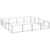 vidaXL Dog Kennel Silver Steel Outdoor Puppy Enclosure Dog Pet Supply Cage