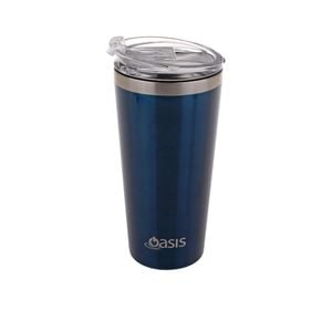 Oasis Double Wall Insulated Travel Mug with Lid 480mL Navy