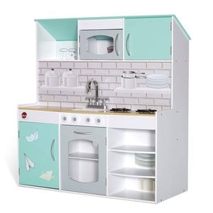 Plum Play Au Peppermint Townhouse Wooden Dolls House 3storey Home Furniture Set