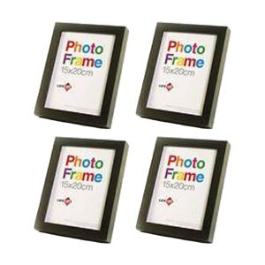 4x Unigift Timeless Special Design Photo Wooden Black Frame - 15x20cm/6x8"
