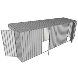 Build-a-Shed 1.5 x 6 x 2m Dual Hinged Side Door Skillion Shed - Zinc