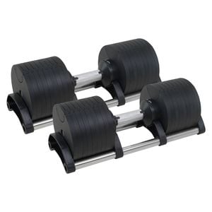 Powertrain Eon Dial Up 90kg Adjustable Dumbbells Pair - Black