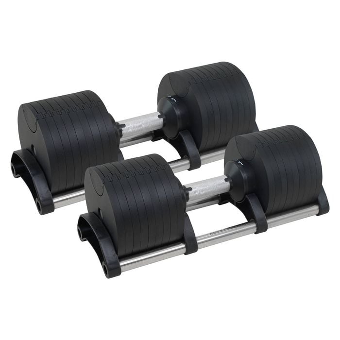 Powertrain Eon Dial Up 90kg Adjustable Dumbbells Pair - Black