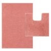 LINENOVA 2 Pcs Bathroom Mat + Toilet Root Mat Set - Coral