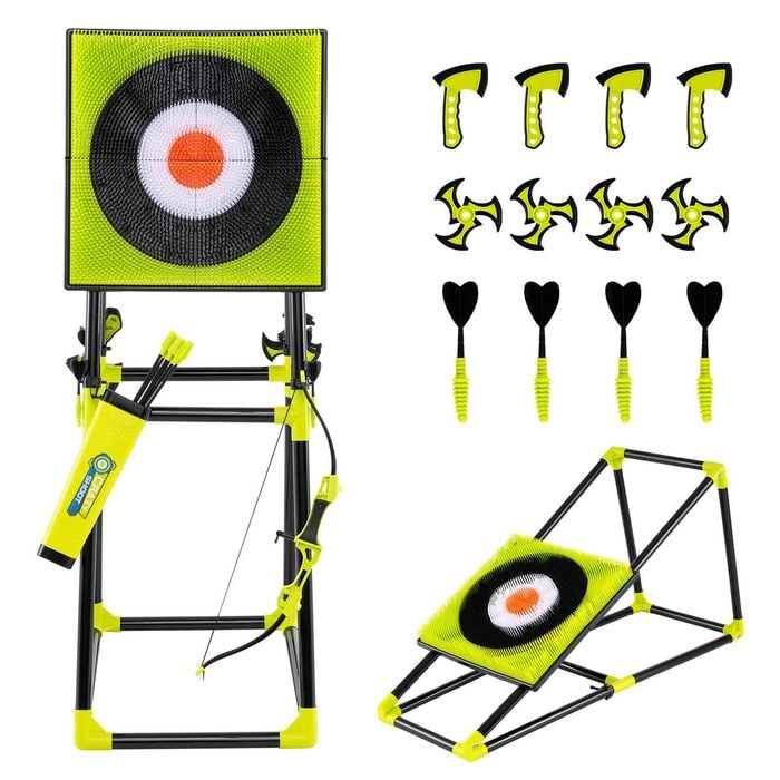 Costway 4in1 Bow & Arrow Set Archery Toy Throwing Target Game Set Green