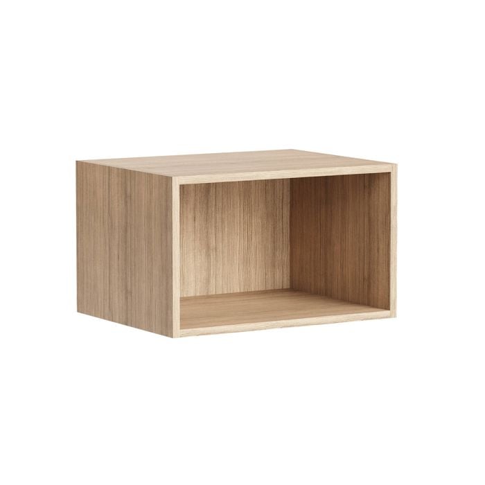 Kaboodle 360 x 500-600mm Almond Oak Customisable Microwave Open Shelf