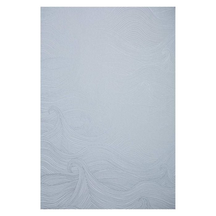 Wallpaper Trader Sea Scape Wallpaper Roll 10.05m X 52cm, Metallic Silver On White