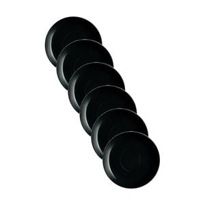 6pc Luminarc Diwali Dinner Plate 25x2cm Serveware Opal Glass Black