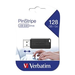 Verbatim Pinstripe - USB Drive 128GB Black [49071]
